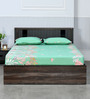 Jewel Queen Size Bed With Box Storage in Smoke Ash Finish