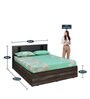 Jewel Queen Size Bed With Box Storage in Smoke Ash Finish