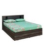 Jewel Queen Size Bed With Box Storage in Smoke Ash Finish