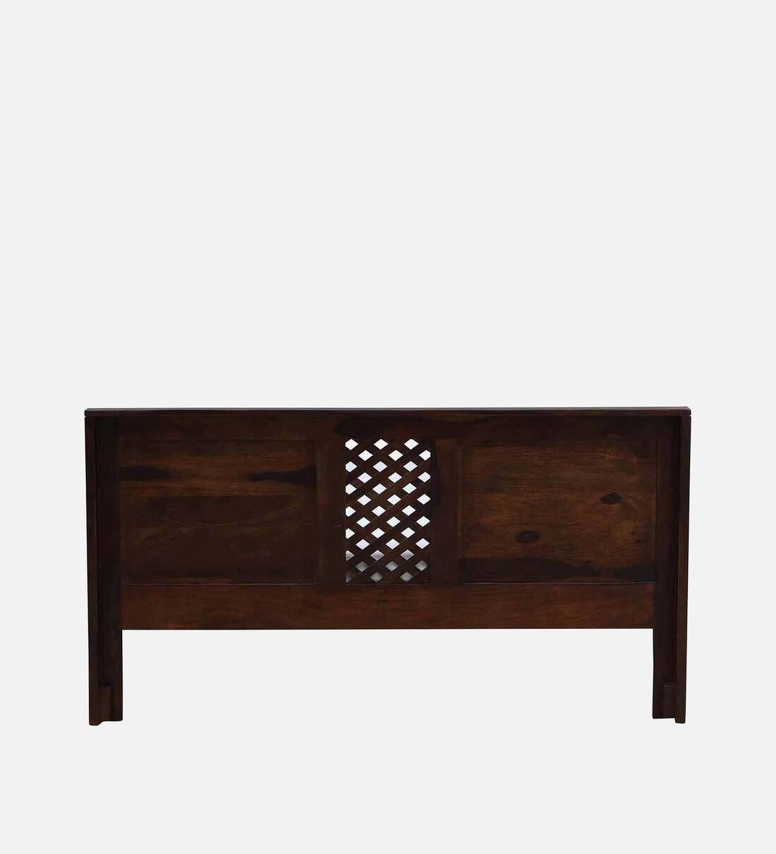 Buy Jharokha Sheesham Wood Queen Size Bed In Provincial Teak Finish By