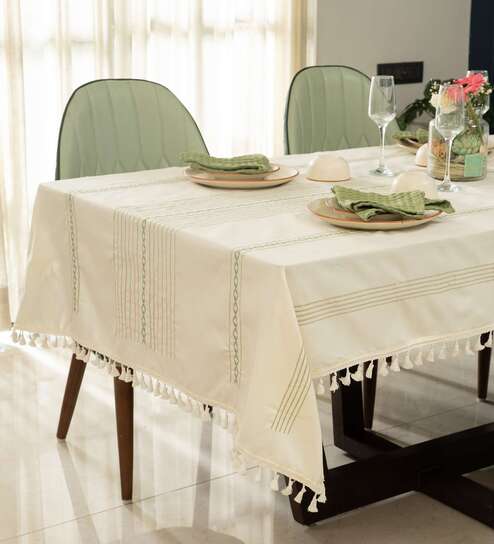 Jhaalar Embroidered Cotton Table cover ( 4 Seater  )