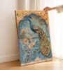 Jharokha Peacock Stretched Canvas Painting