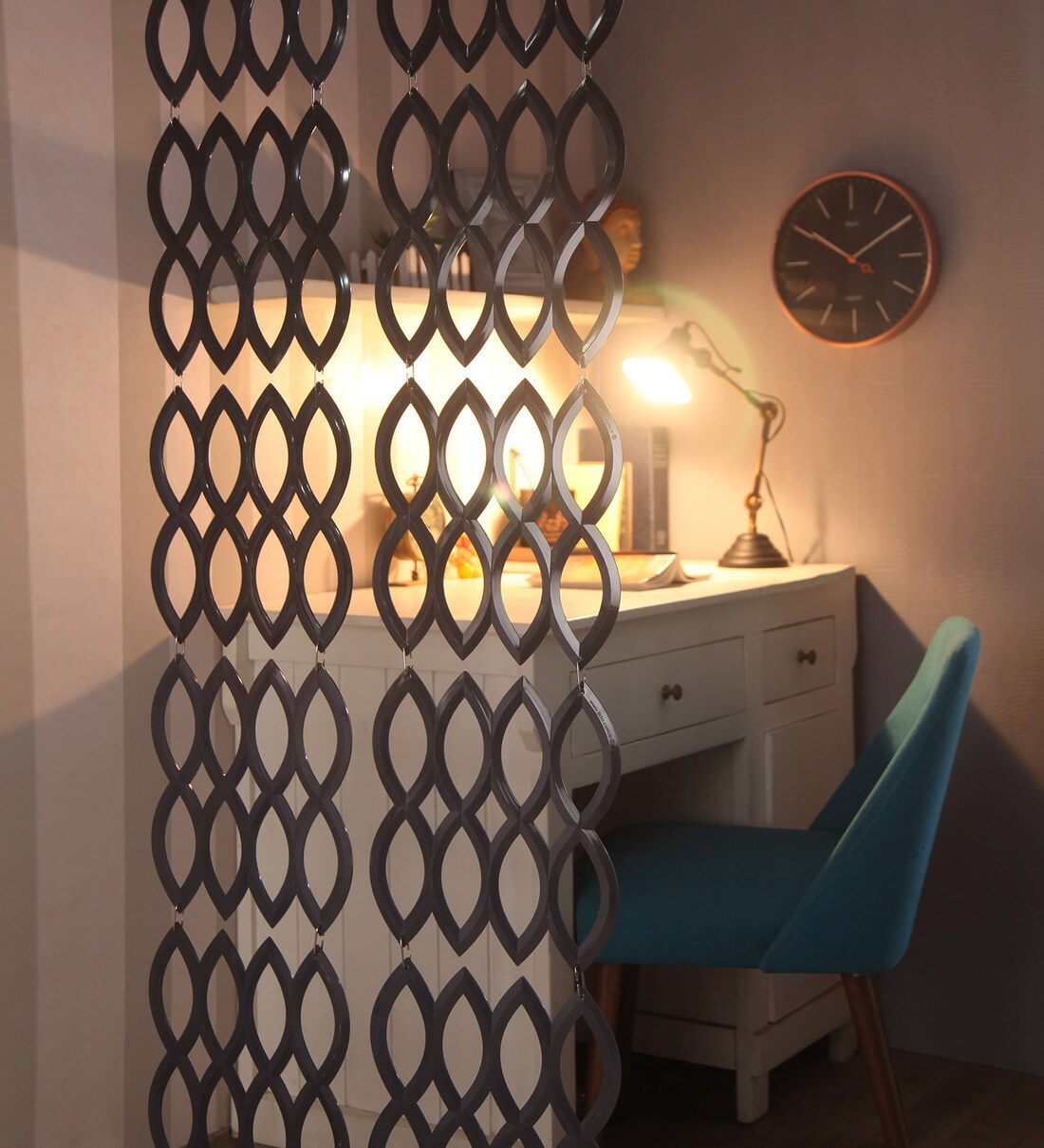 Buy Plexi Glass Hanging Room Divider in Black Colour by JILDA Online