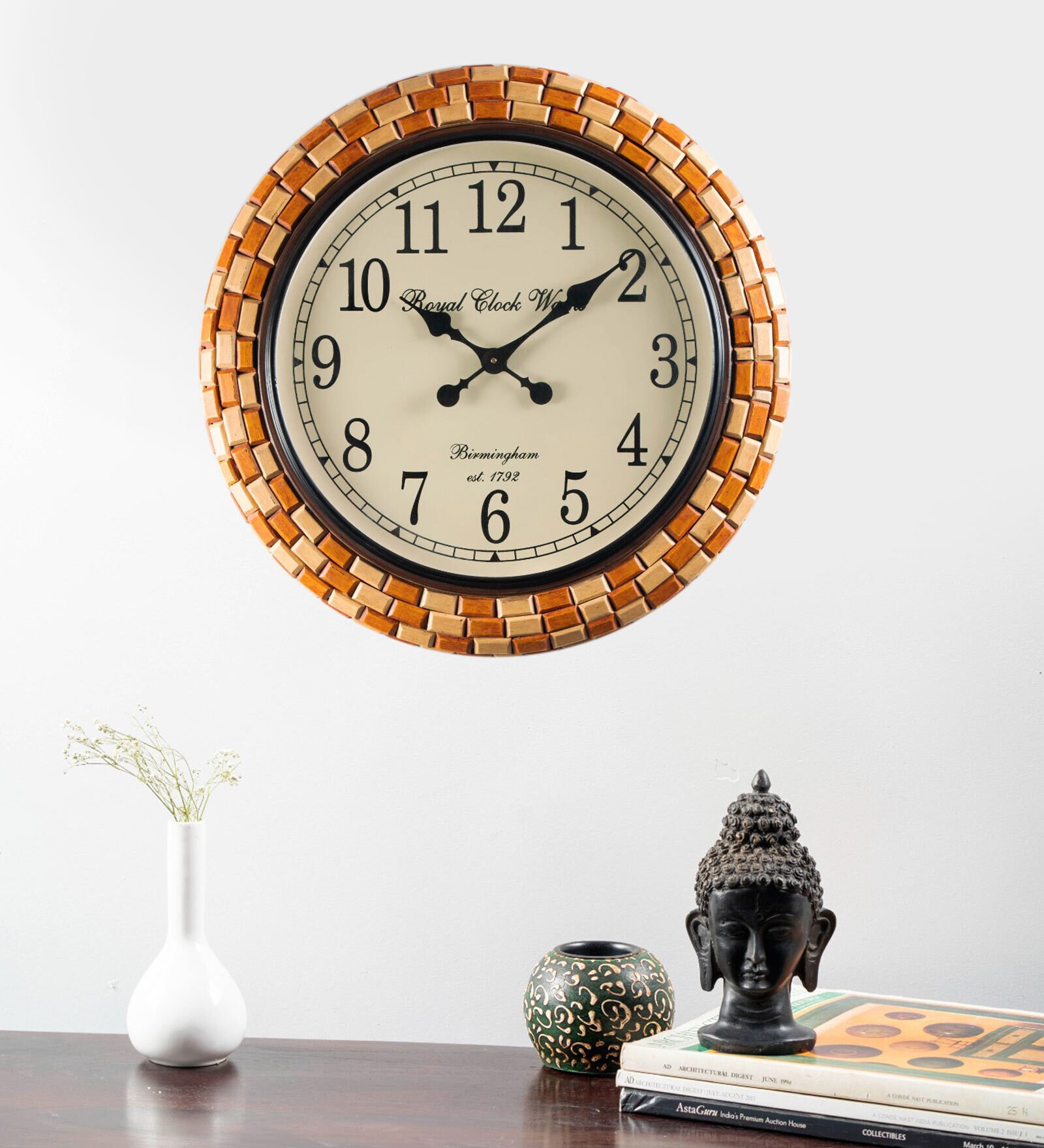 Jivan Multicolour MDF Wall Clock