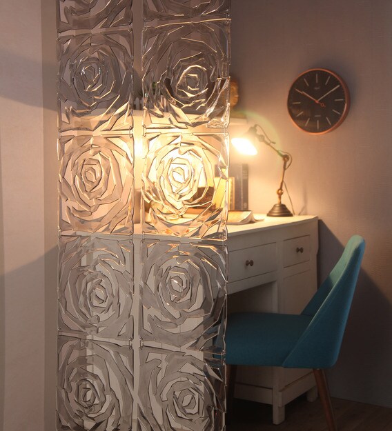Buy Plexi Glass Hanging Room Divider in Grey Colour by JILDA Online Hanging Screen & Dividers
