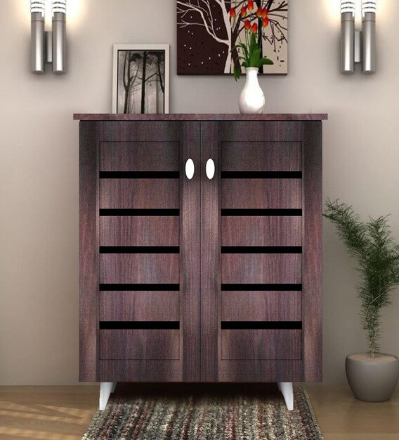 Buy Jimmy Shoe Cabinet In Wenge Finish By Forzza Online Modern Shoe Cabinets Shoe Racks Furniture Pepperfry Product