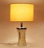 Jieun Beige Fabric Shade Table Lamp with Natural Base