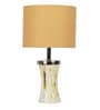 Jieun Beige Fabric Shade Table Lamp with Natural Base