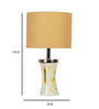Jieun Beige Fabric Shade Table Lamp with Natural Base