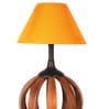 Jieun Orange Fabric Shade Table Lamp with Natural Base
