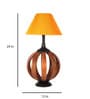 Jieun Orange Fabric Shade Table Lamp with Natural Base