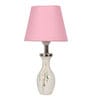 Jieun Pink Fabric Shade Table Lamp With Natural Base