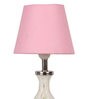 Jieun Pink Fabric Shade Table Lamp With Natural Base
