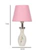 Jieun Pink Fabric Shade Table Lamp With Natural Base