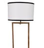 Flap White Fabric Shade Shelf Floor Lamp With Wood Base