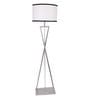 Jieun White Fabric Shade Tripod Floor Lamp With Iron Base