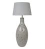 Forli White Fabric Shade Night Lamp With Glass Base