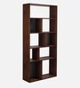 Jigsaw Book Shelf In Dark Walnut & Slate Grey Finish with 5 Tier