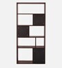 Jigsaw Book Shelf In Dark Walnut & Slate Grey Finish with 5 Tier