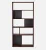 Jigsaw Book Shelf In Dark Walnut & Slate Grey Finish with 5 Tier