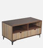 Jilly Coffee Table In Brown Teak Finish & Drawers
