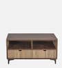 Jilly Coffee Table In Brown Teak Finish & Drawers