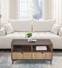 Jilly Coffee Table In Brown Teak Finish & Drawers