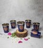 Blue Stainless Steel Bucket 300 ml Printed (Set of 6) Everyday Glasses