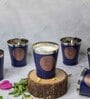 Blue Stainless Steel Bucket 300 ml Printed (Set of 6) Everyday Glasses