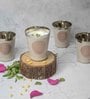 Beige Stainless Steel Bucket 300 ml Printed (Set of 6) Everyday Glasses