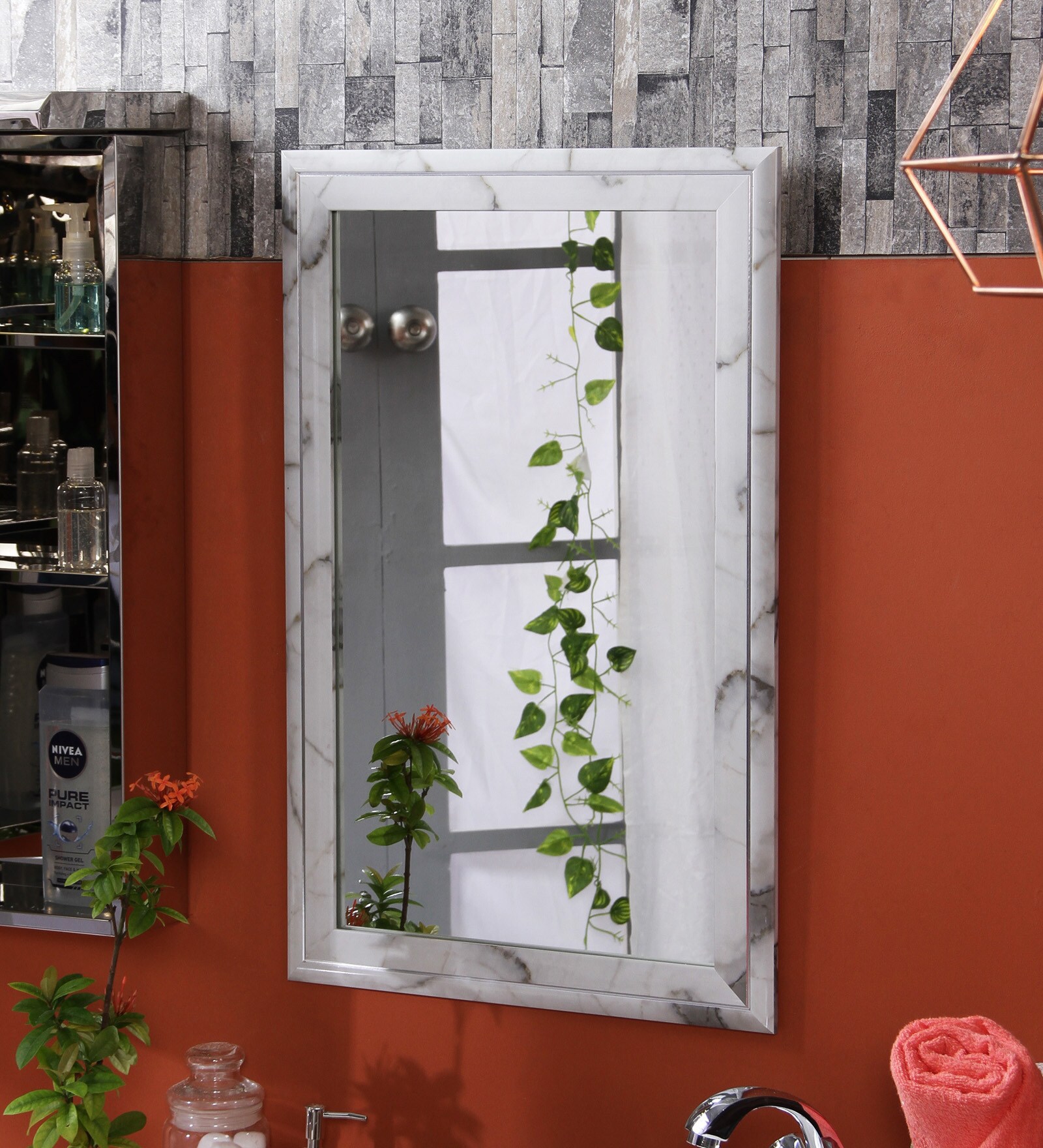 Buy JJ Sanitaryware Malta Grey PVC Bath Mirror Online Bathroom Mirrors Bath Discontinued