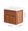 Aluminium Wall Mounted Bathroom Vanity In Teak Yellow