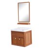 Aluminium Wall Mounted Bathroom Vanity In Teak Yellow
