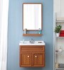 Aluminium Wall Mounted Bathroom Vanity In Teak Yellow