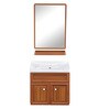 Aluminium Wall Mounted Bathroom Vanity In Teak Yellow
