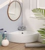 Triangle Shape White  Counter Top Wash Basin (H: 5.2, W: 17.4, D: 12.8 Inches)