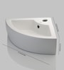 Triangle Shape White  Counter Top Wash Basin (H: 5.2, W: 17.4, D: 12.8 Inches)