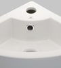 Triangle Shape White  Counter Top Wash Basin (H: 5.2, W: 17.4, D: 12.8 Inches)