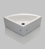 Triangle Shape White  Counter Top Wash Basin (H: 5.2, W: 17.4, D: 12.8 Inches)