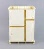 Plastic Ivory 4 Compartment Bathroom Cabinet With Mirror (L: 14.5, W: 5, H: 20.7 Inches)