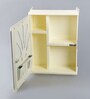 Plastic Ivory 4 Compartment Bathroom Cabinet With Mirror (L: 14.5, W: 5, H: 20.7 Inches)