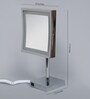 Brass & Glass Silver Square Shape Concave Mirror With Led Light (L:12, W:7.2, H:17 Inches)