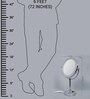 Brass Standing Shaving Bathroom Mirror in Silver (L: 11, W: 6, H: 16.8 Inches)