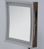 Brass & Glass Silver Square Shape Concave Mirror With Led Light (L:12, W:7.2, H:17 Inches)