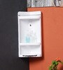 Plastic Corner Bathroom Shelf In White (L: 7, W: 5.5, H: 15 Inches)