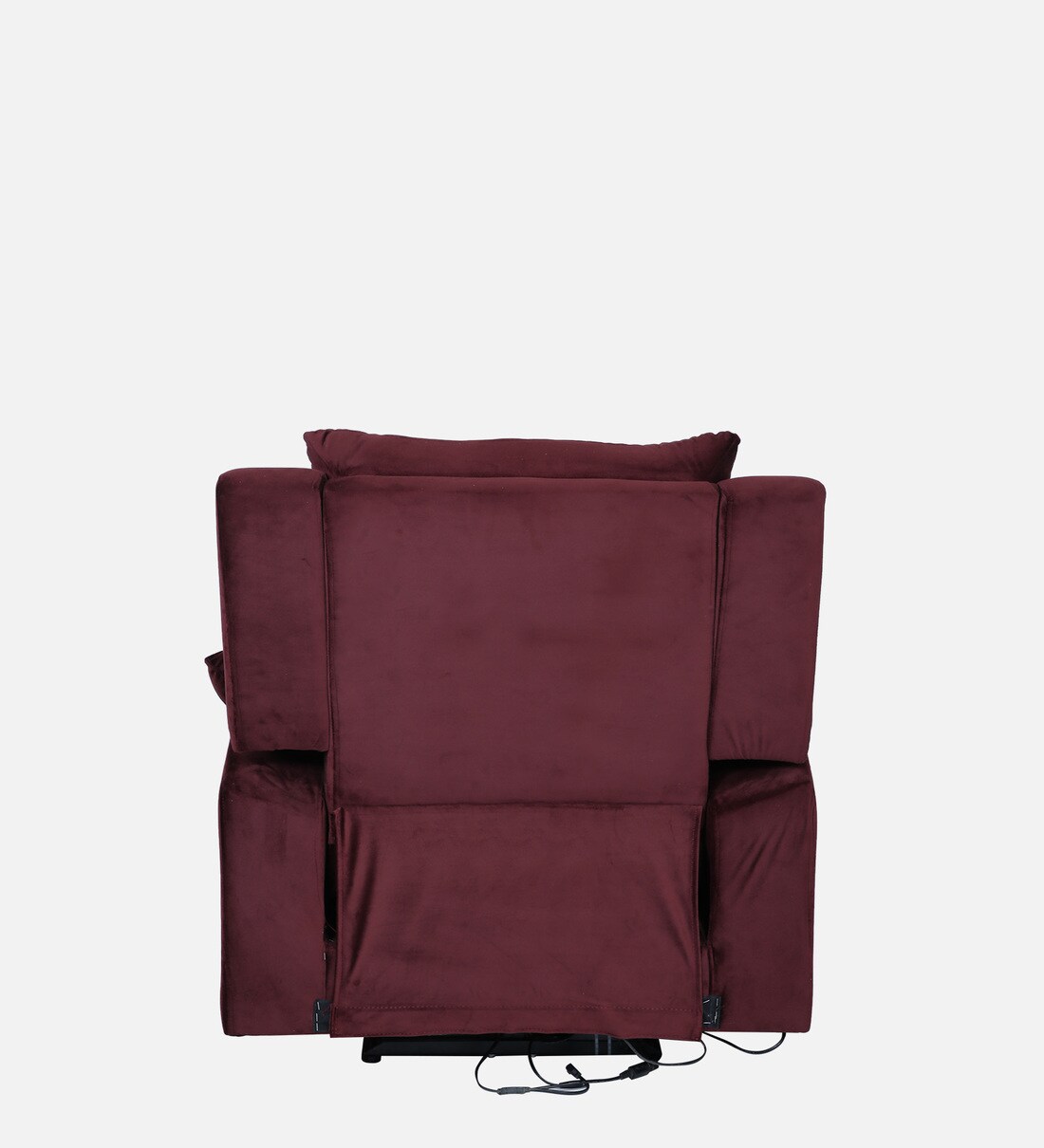 Buy Joey Velvet Motorized 1 Seater Recliner in Wine Red Colour by