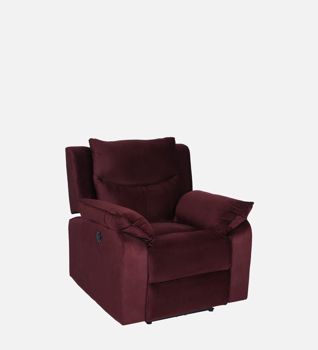 Buy Joey Velvet Motorized 1 Seater Recliner in Wine Red Colour by