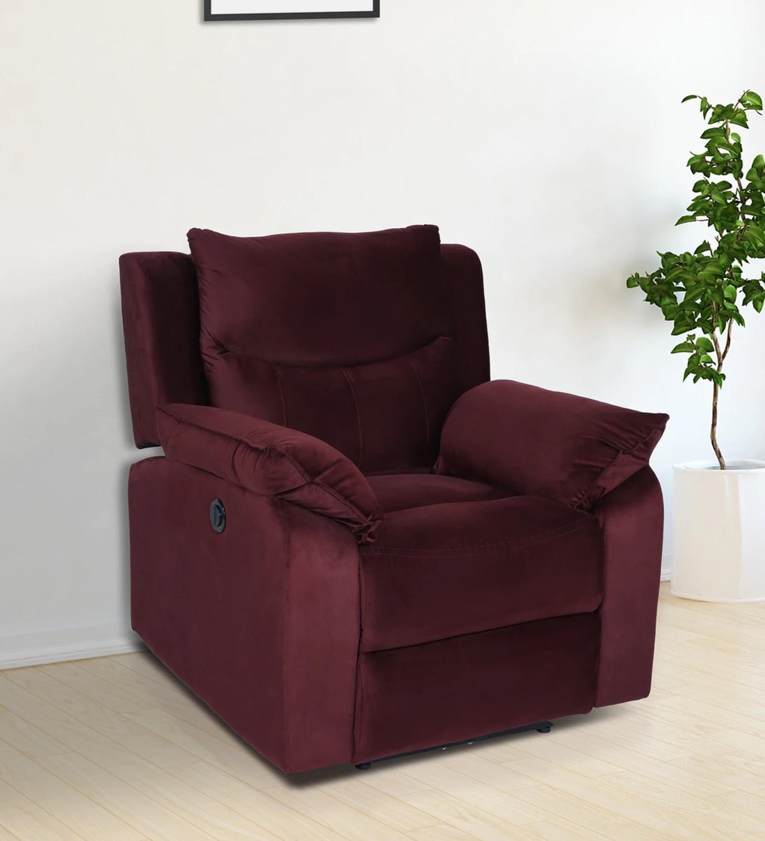 Red leather recliner online chair