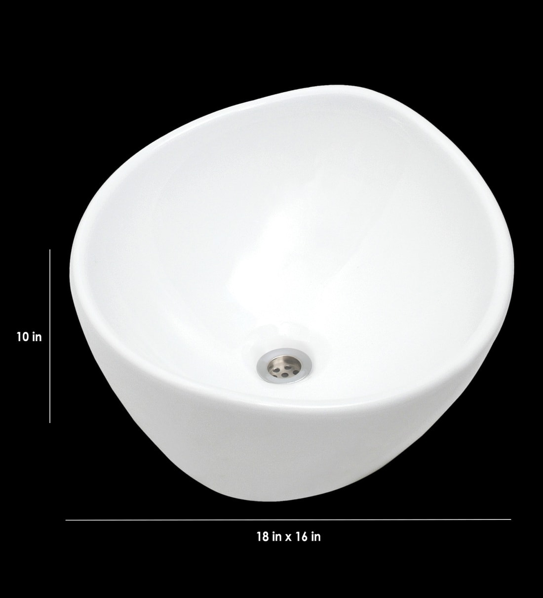 Buy Oval Shape Ceramic White Counter Top Wash Basin (L 18, W 16, H