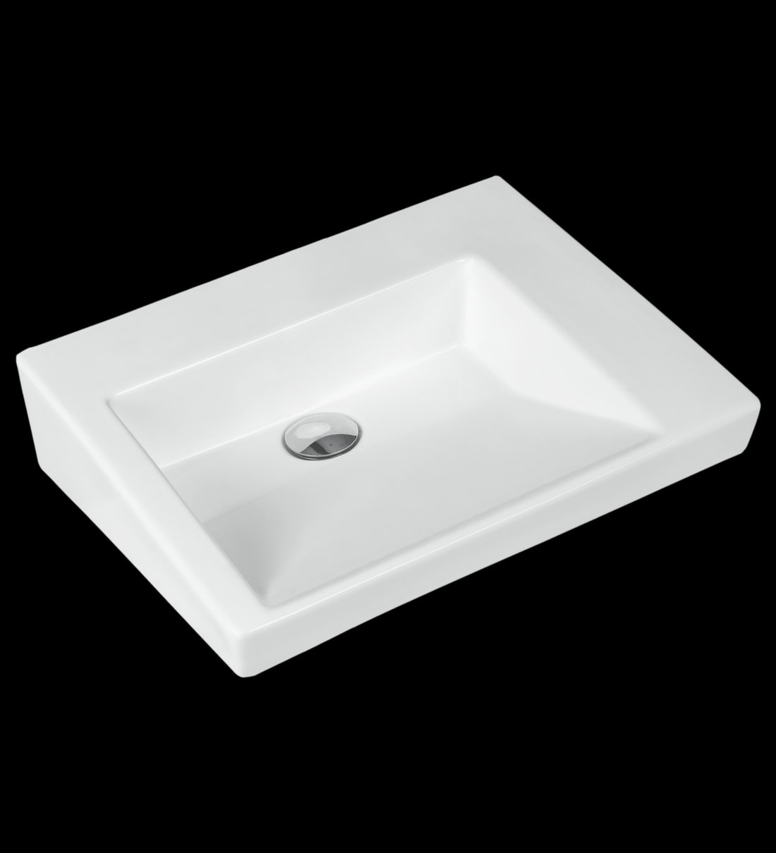 Buy Rectangular Shape Ceramic White Wall Mounted Wash Basin (L 22, W 18, H 8 Inches) by